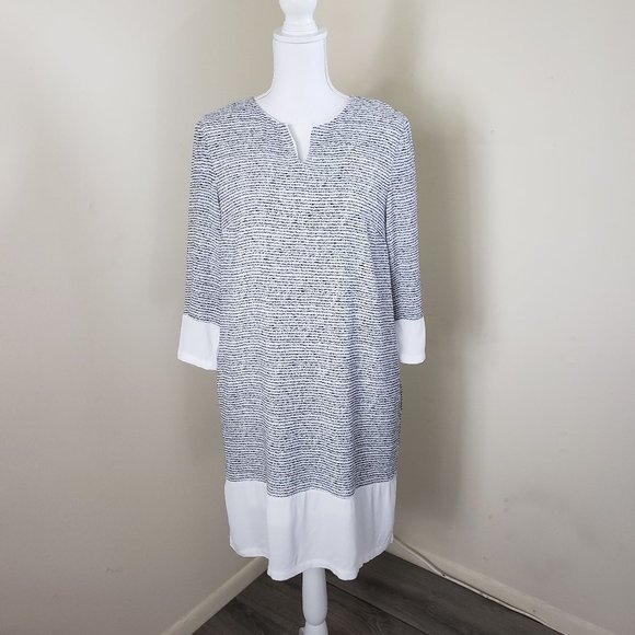 See U Soon Striped Split Neck Tunic Dress Large - Picture 11 of 11